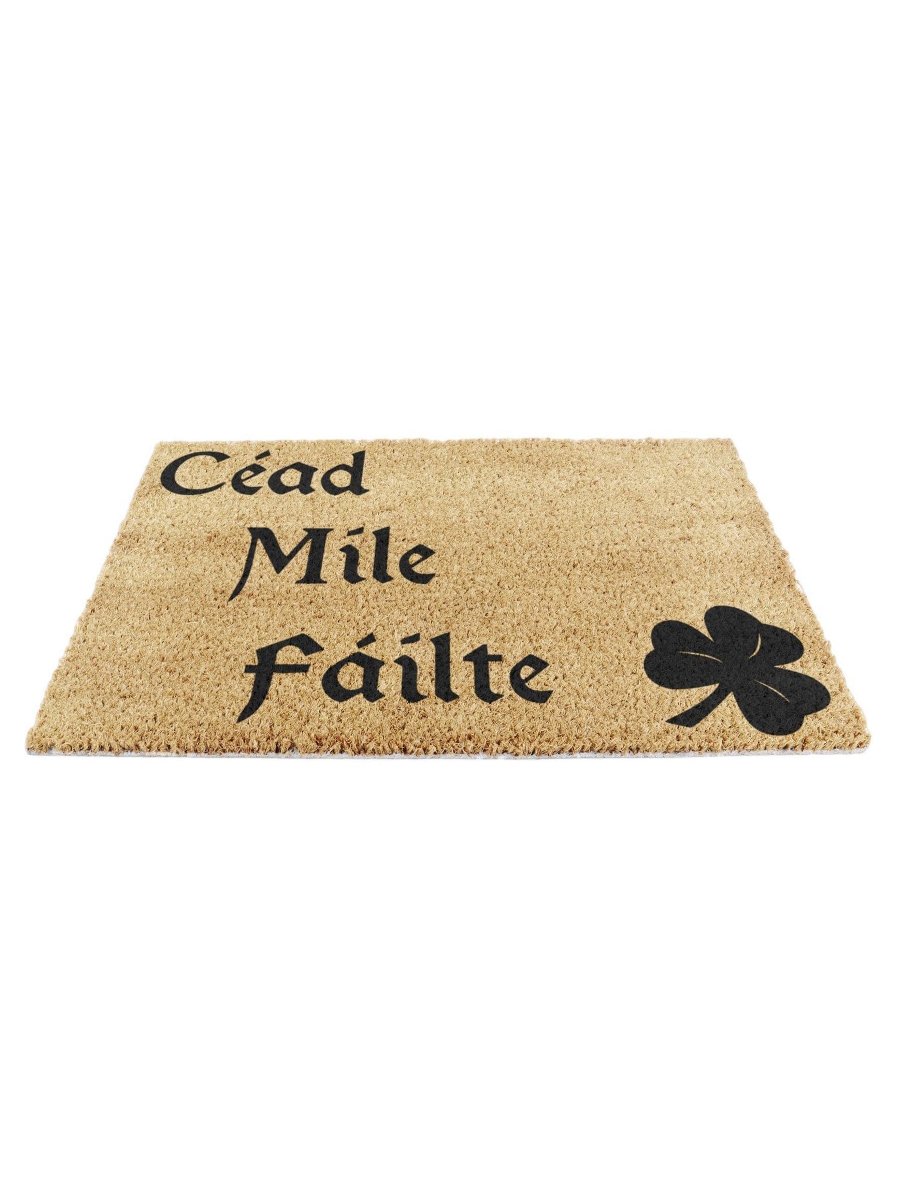 Artsy Mats doormat Natural Black Cead Mile Failte 60x40cm (British brand)