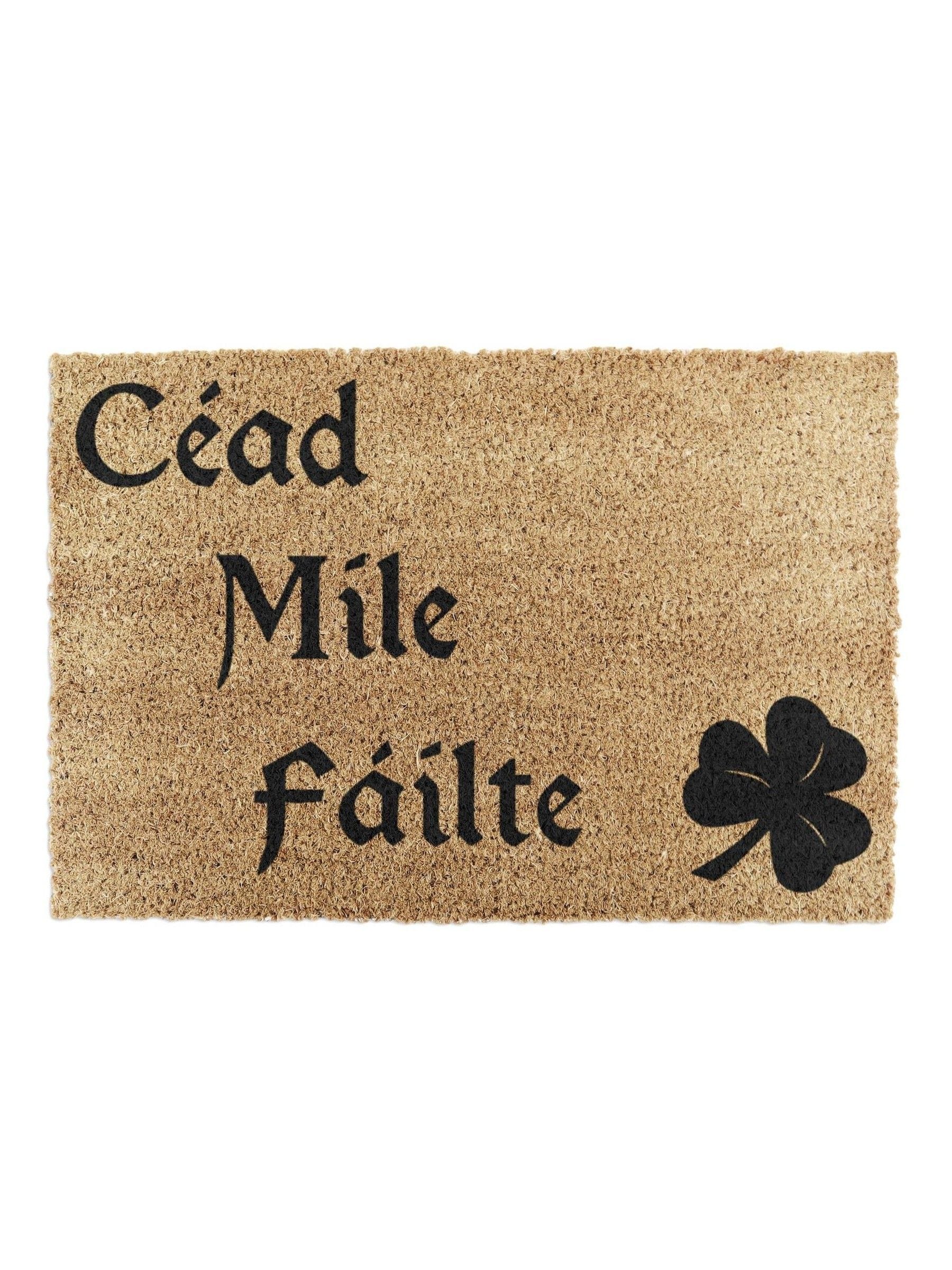 Artsy Mats doormat Natural Black Cead Mile Failte 60x40cm (British brand)