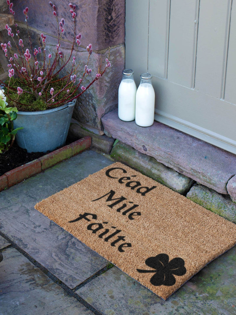 Artsy Mats doormat Natural Black Cead Mile Failte 60x40cm (British brand)