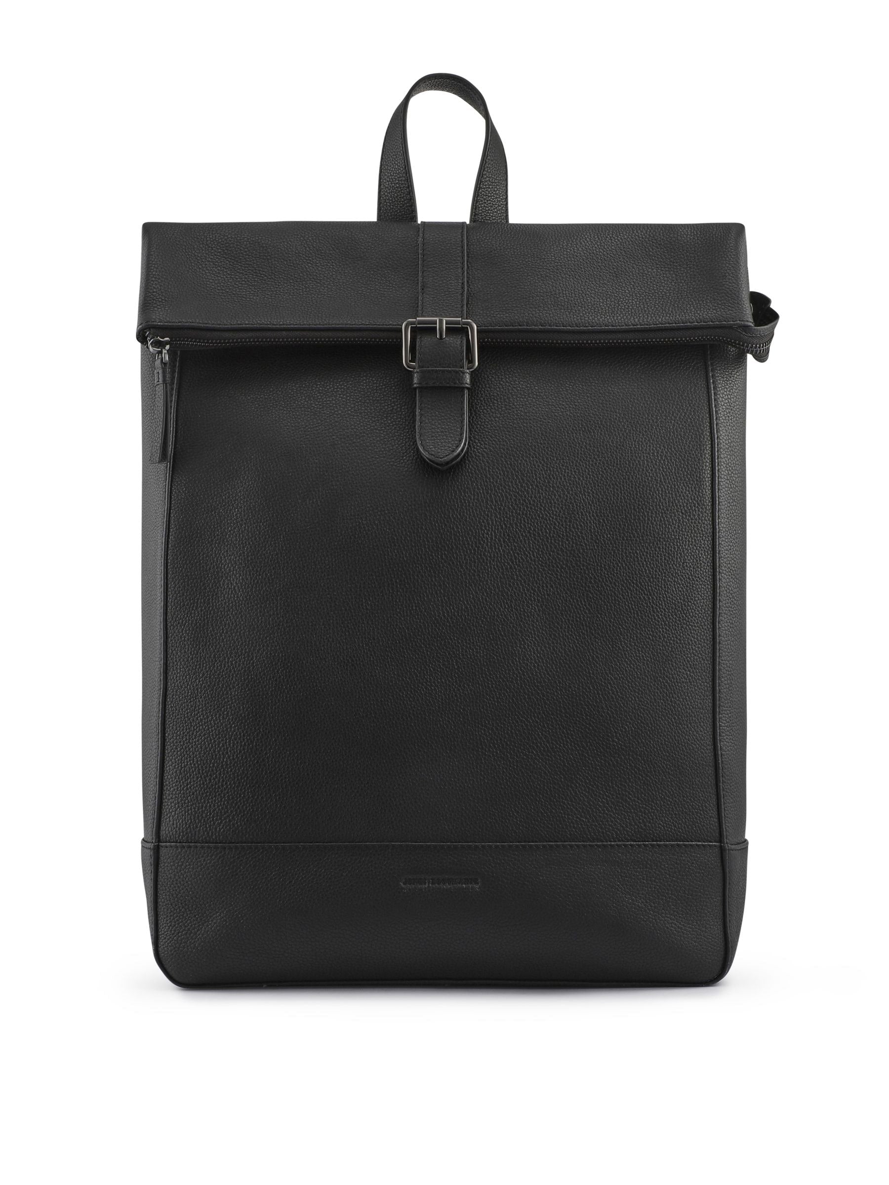 Jones Bootmaker Black Grain Leather Uphall Backpack