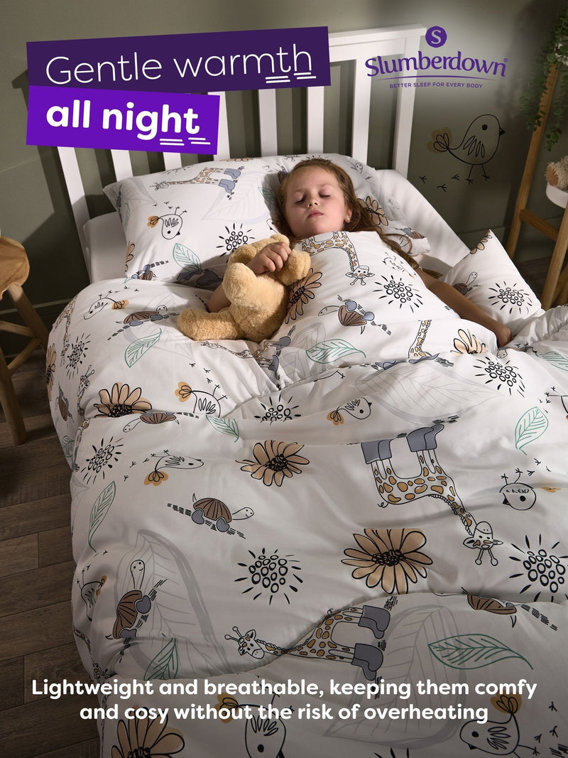 Slumberdown animal print coverless kids duvet single (British brand)