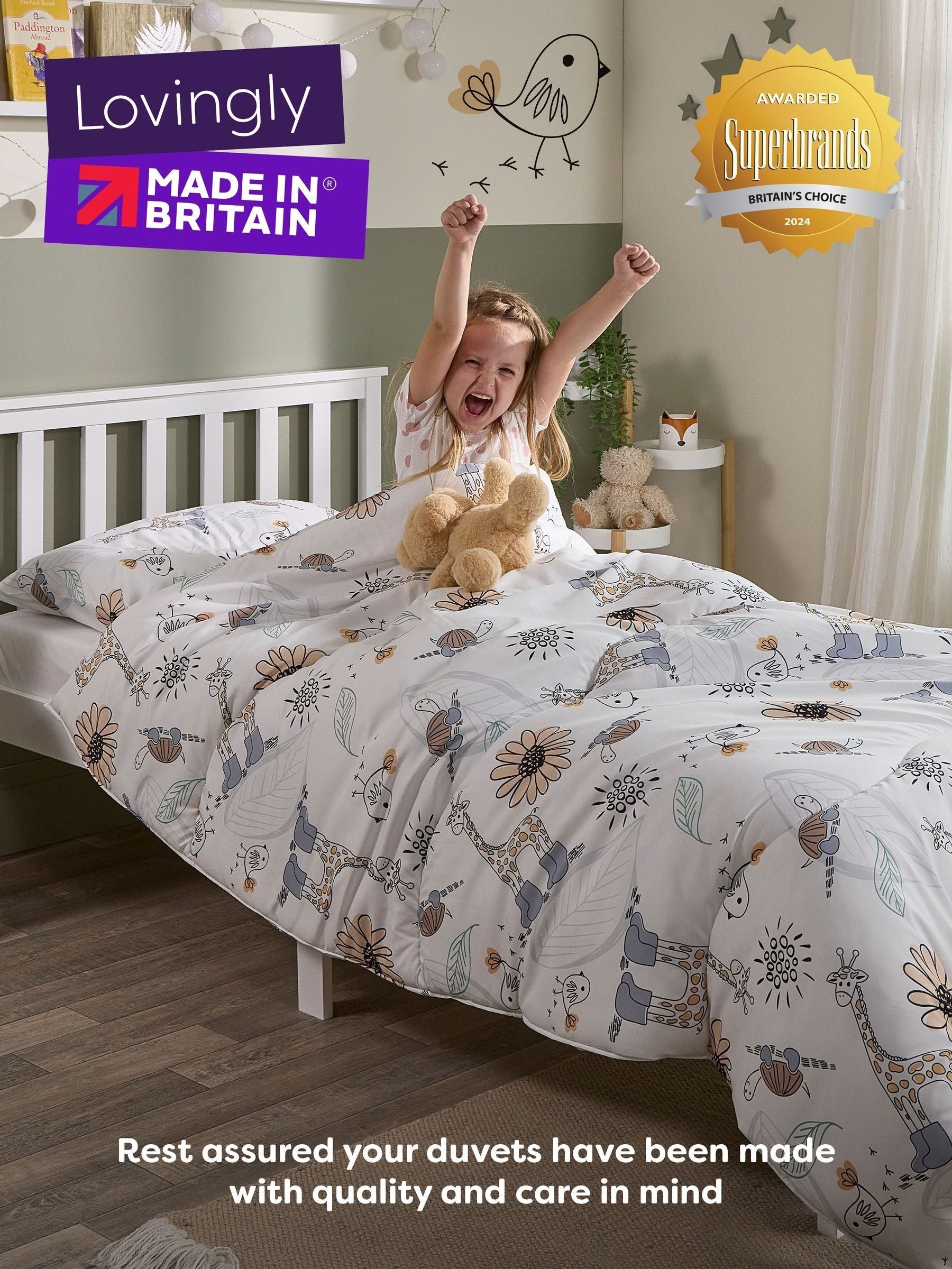 Slumberdown animal print coverless kids duvet single (British brand)