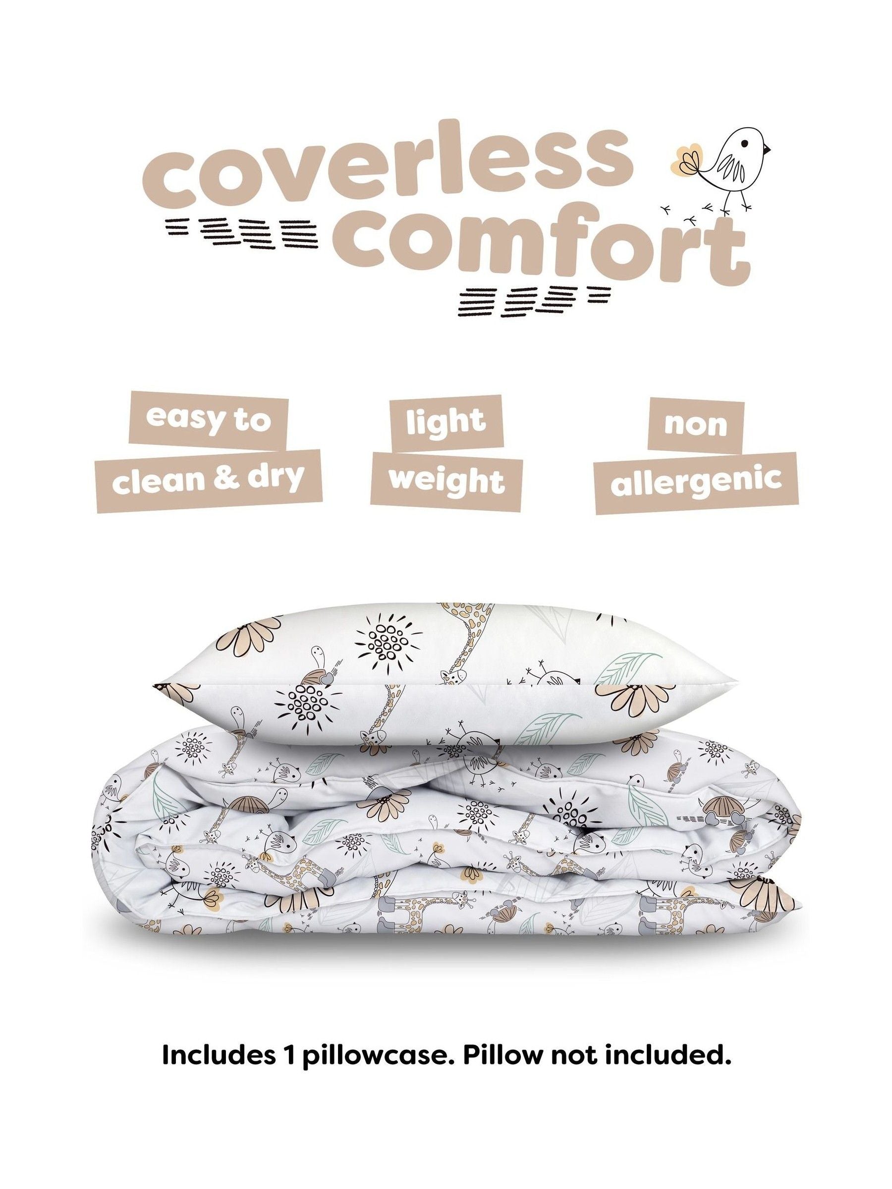 Slumberdown animal print coverless kids duvet single (British brand)