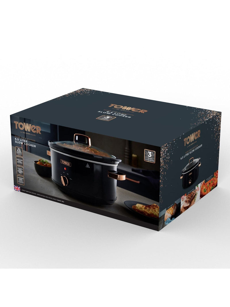 Tower rose gold slow cooker 6.5L stainless steel, UK version