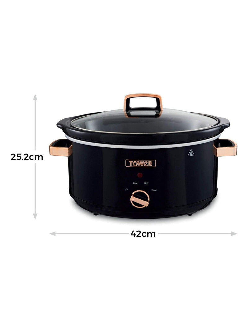 Tower rose gold slow cooker 6.5L stainless steel, UK version