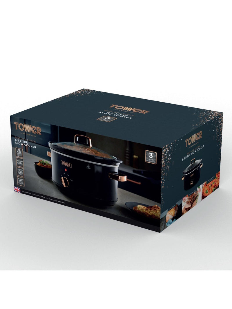 Tower rose gold slow cooker 6.5L stainless steel, UK version