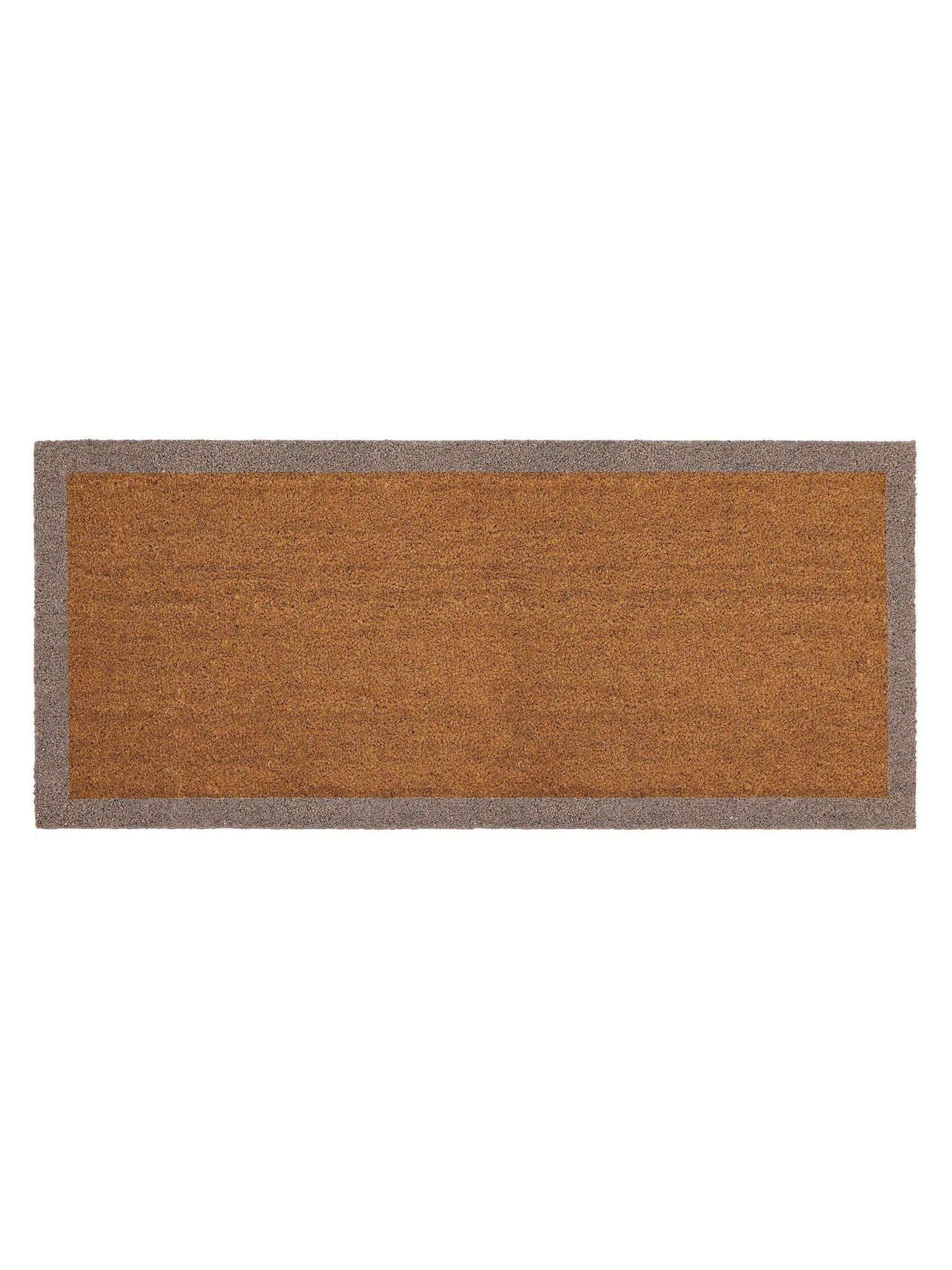 My Mat Taupe Border coir runner doormat 55x125cm - British product