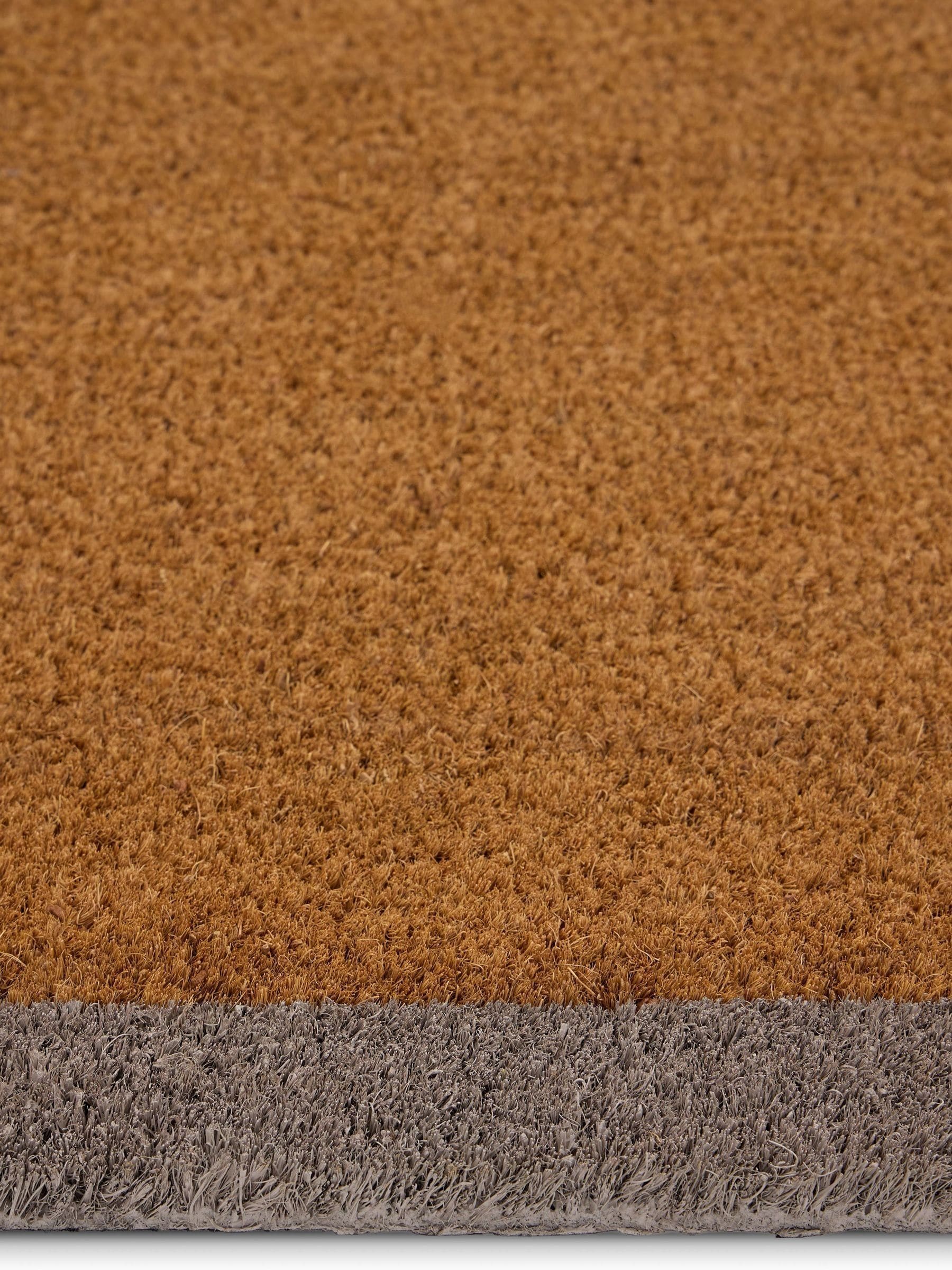 My Mat Taupe Border coir runner doormat 55x125cm - British product