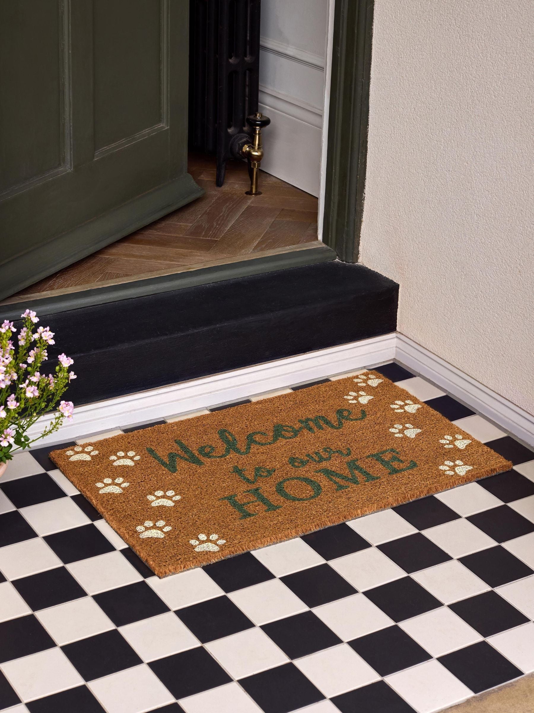 My Mat coir doormat Welcome Paws 75x45cm (British brand)