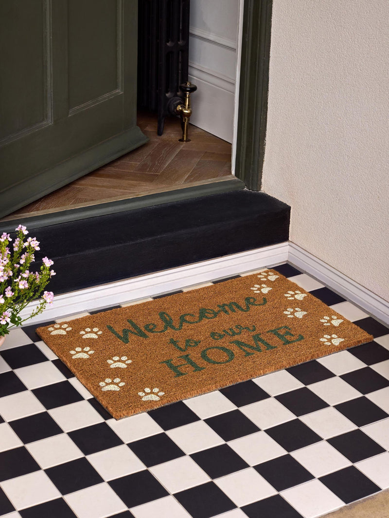 My Mat coir doormat Welcome Paws 75x45cm (British brand)