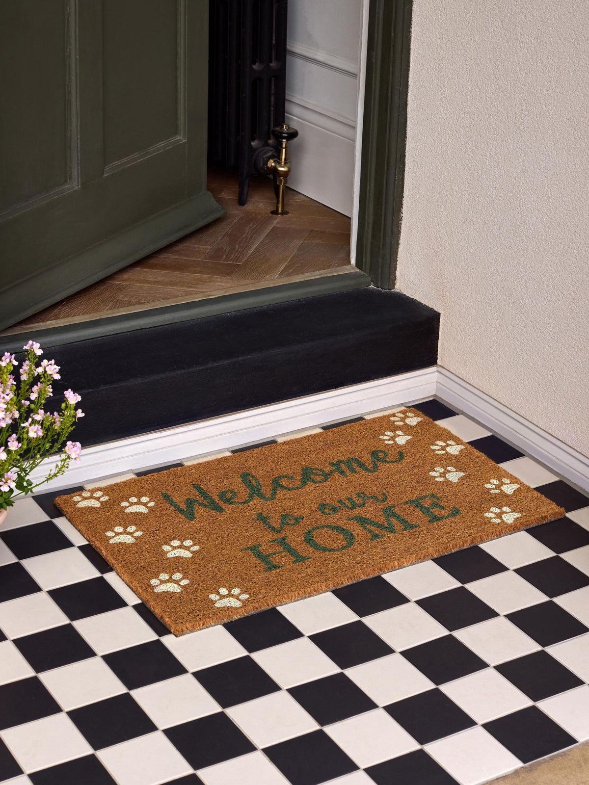 My Mat coir doormat Welcome Paws 75x45cm (British brand)