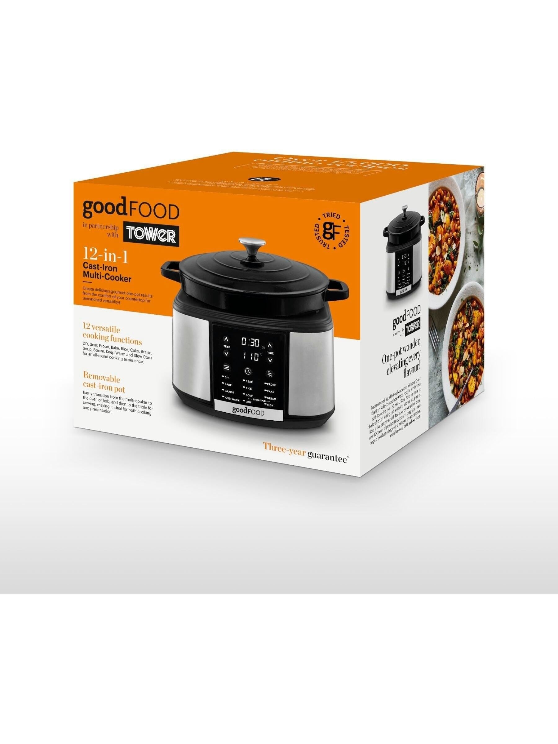 Good Food 12-in-1 Dutch oven cast iron removable pot - British product
