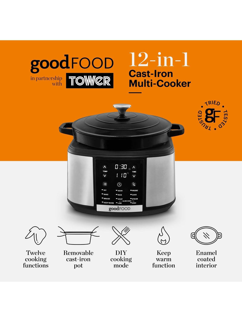 Good Food 12-in-1 Dutch oven cast iron removable pot - British product