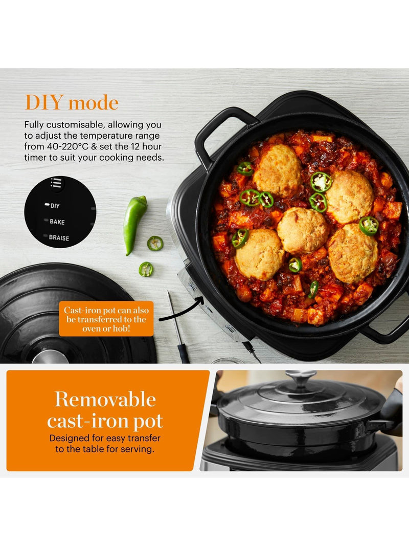 Good Food 12-in-1 Dutch oven cast iron removable pot - British product