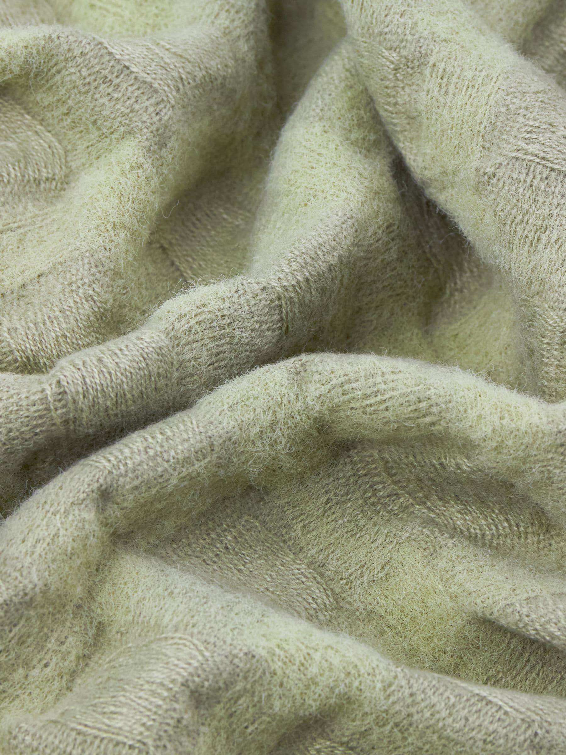 Wylder Sage Walton waffle fringed throw 130x180cm - British product