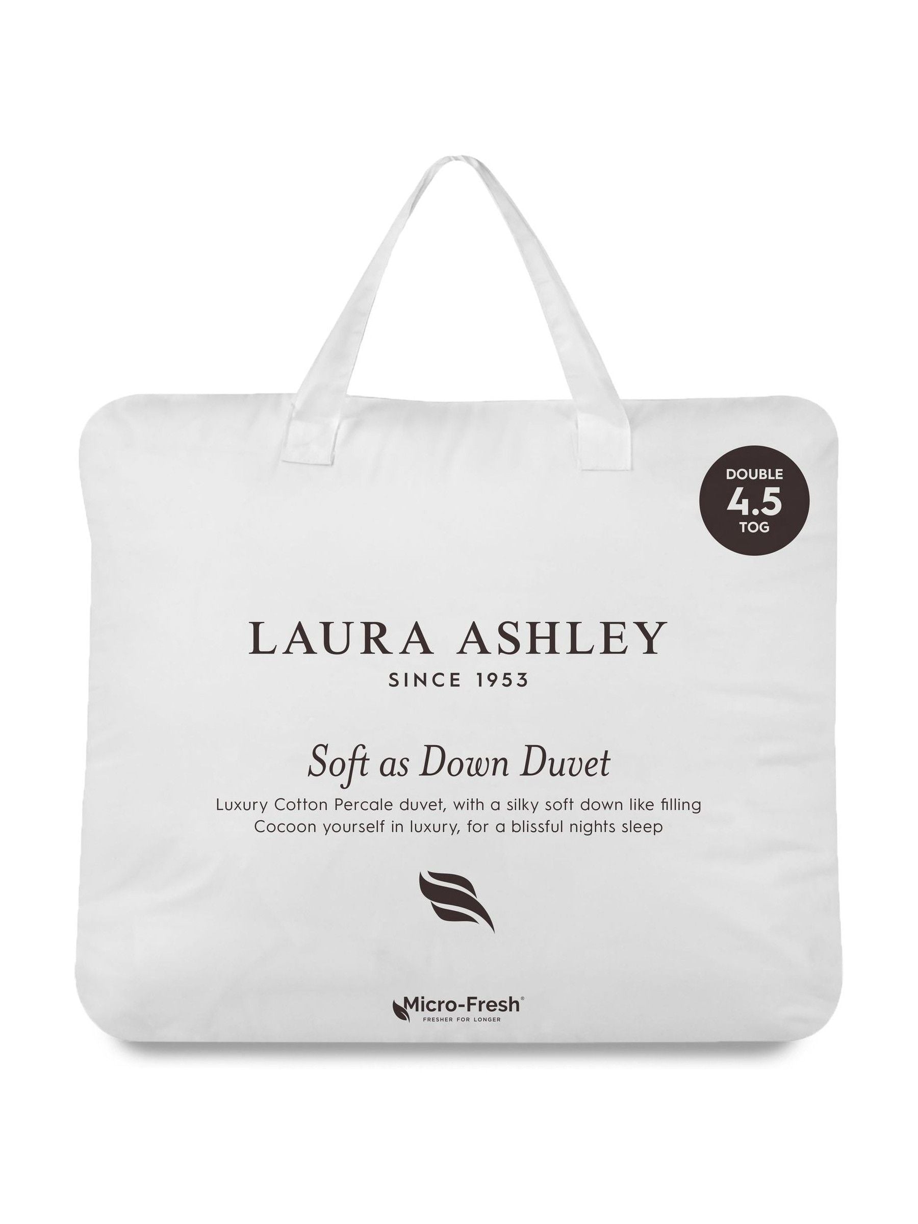Laura Ashley white duvet 4.5 tog cotton percale - British product