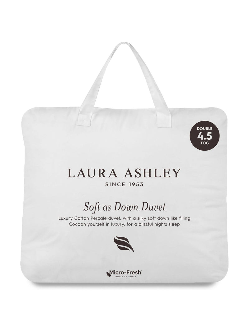 Laura Ashley white duvet 4.5 tog cotton percale - British product