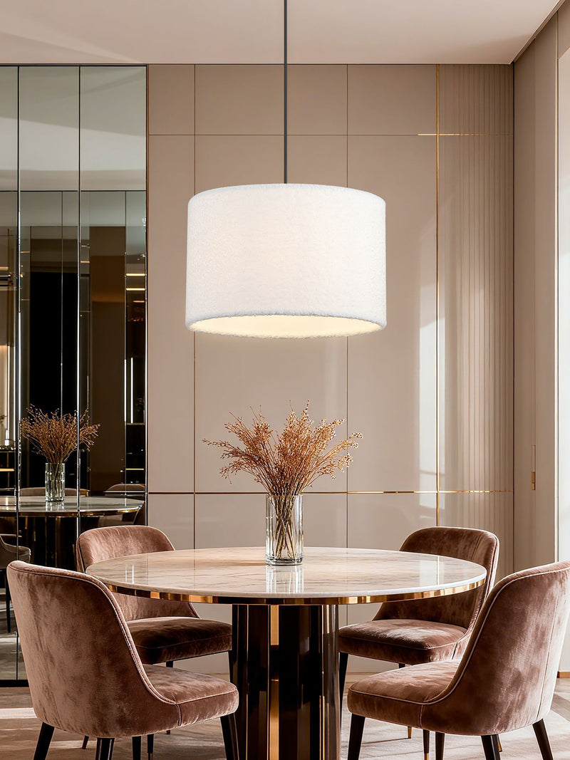 Searchlight Latte Aria pendant light 35cm plush shade (British brand)