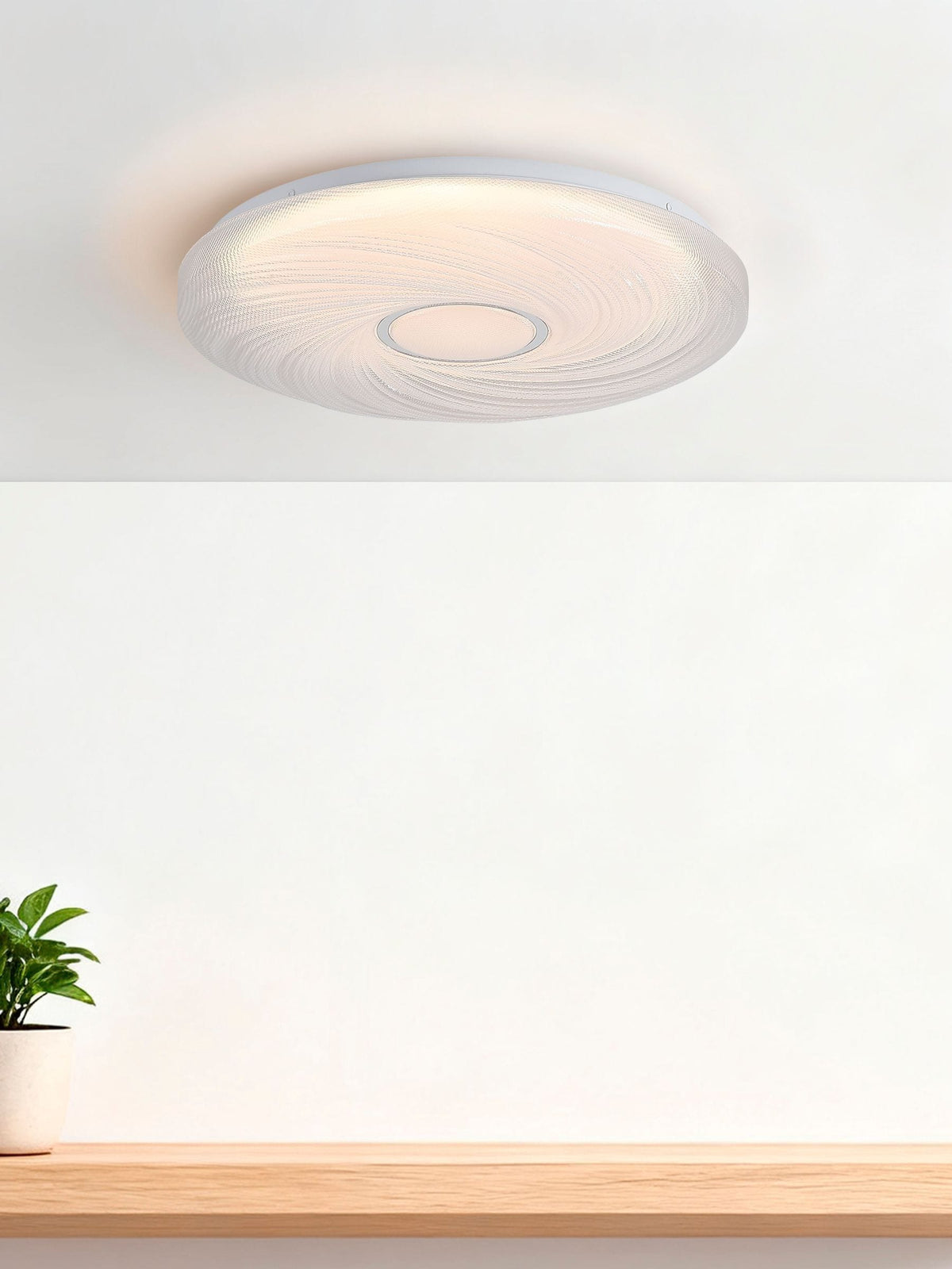 Searchlight White Manny flush ceiling light - British product