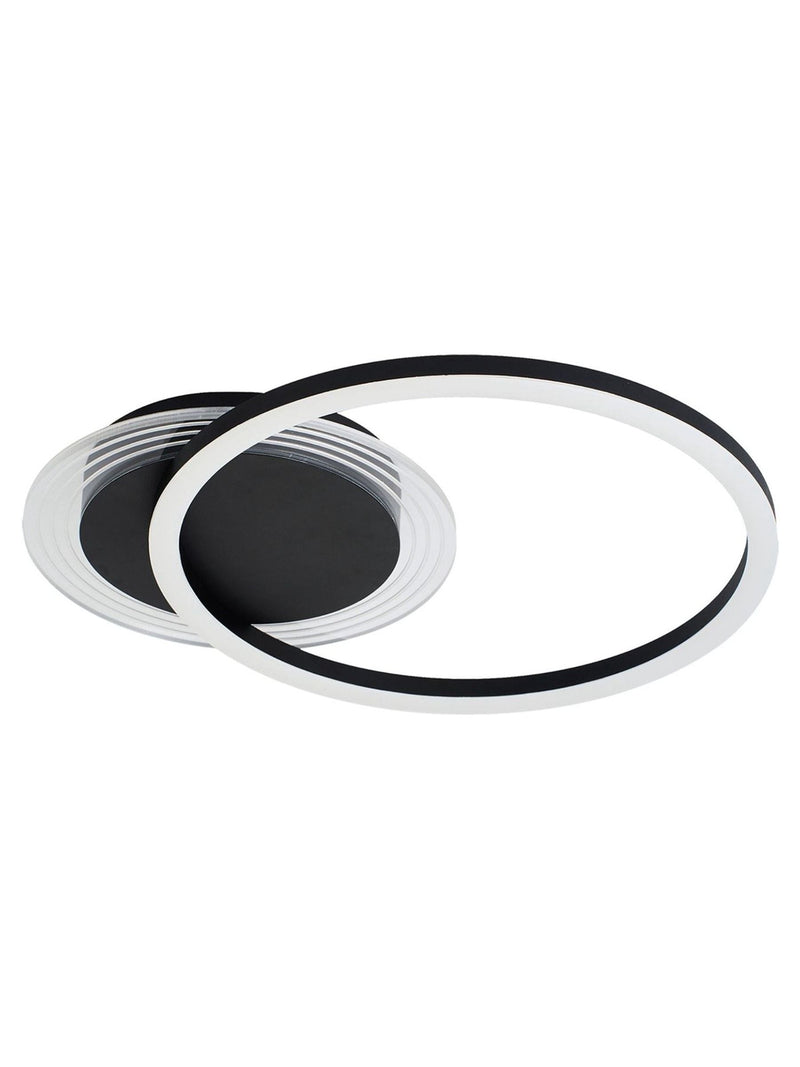Searchlight Black Deni metal LED flush ceiling light (British brand)