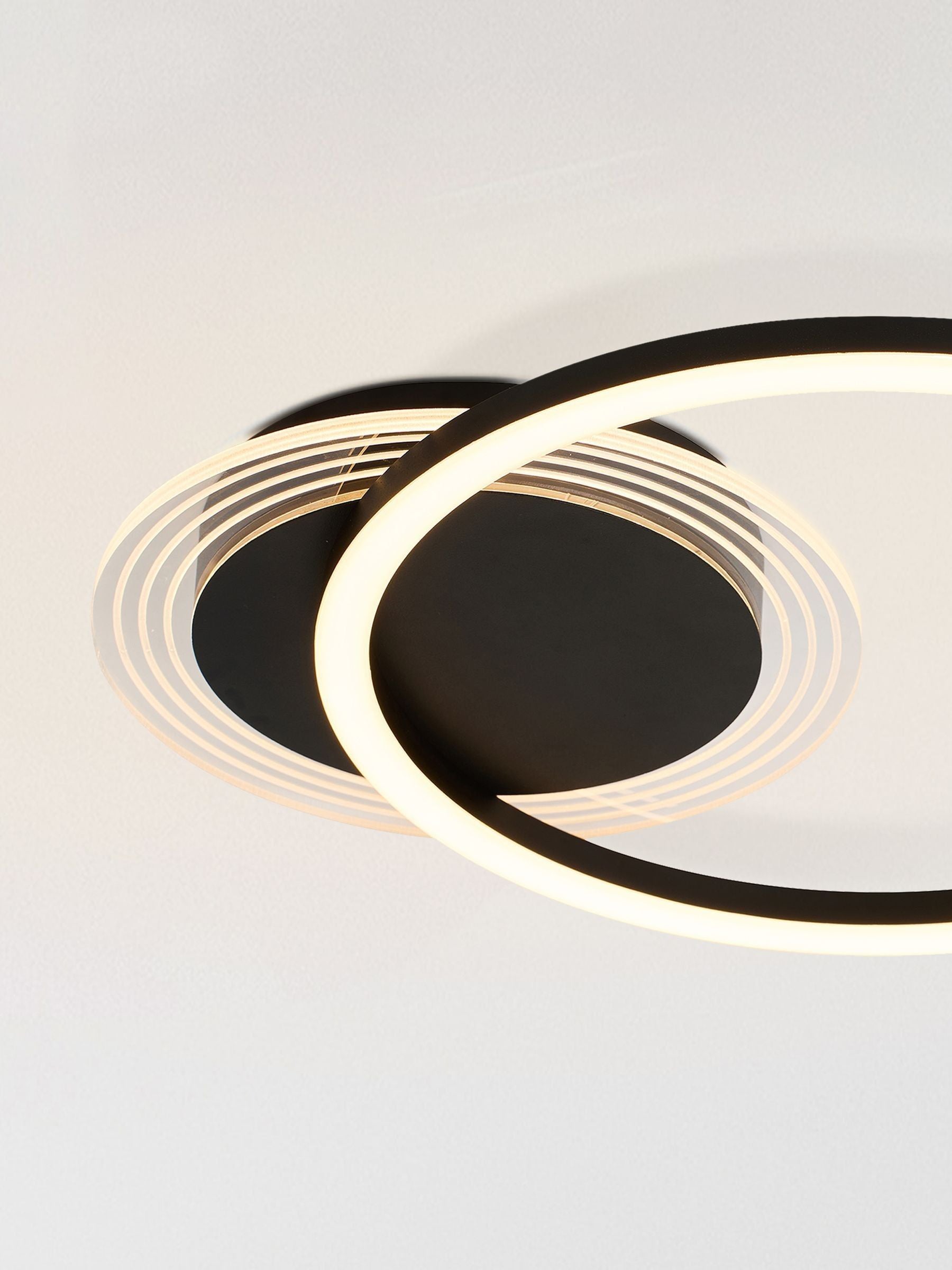Searchlight Black Deni metal LED flush ceiling light (British brand)