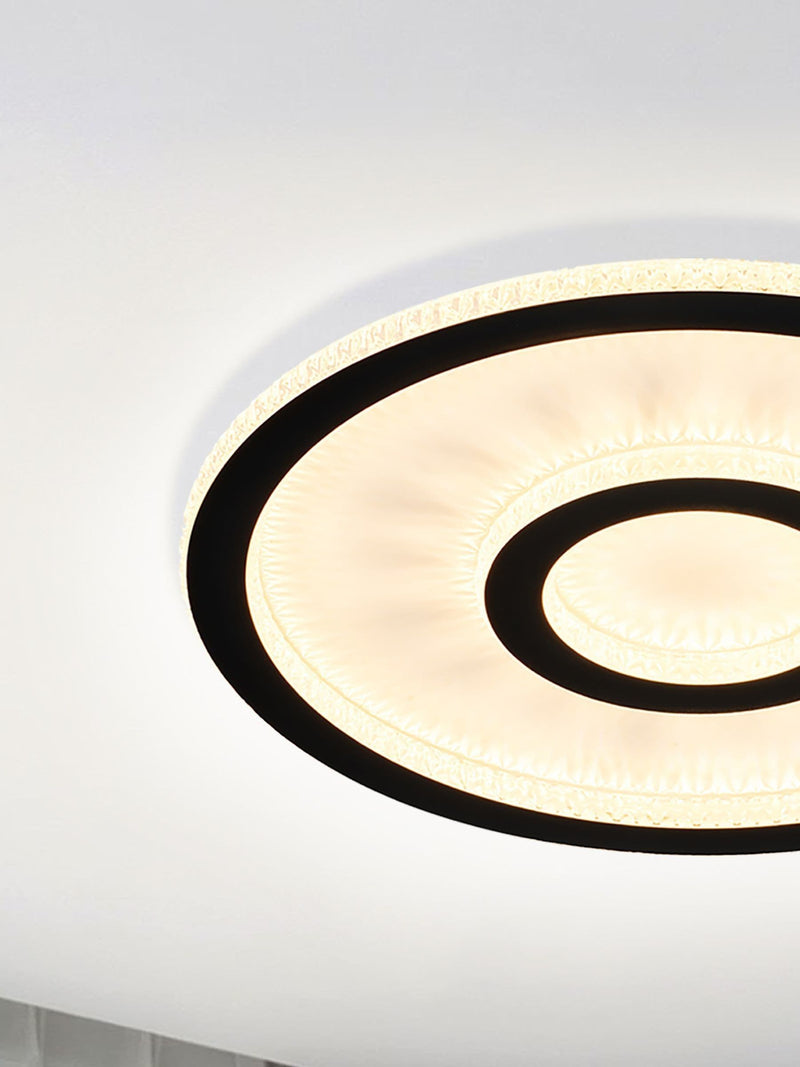 Searchlight LED flush ceiling light matt black, UK version