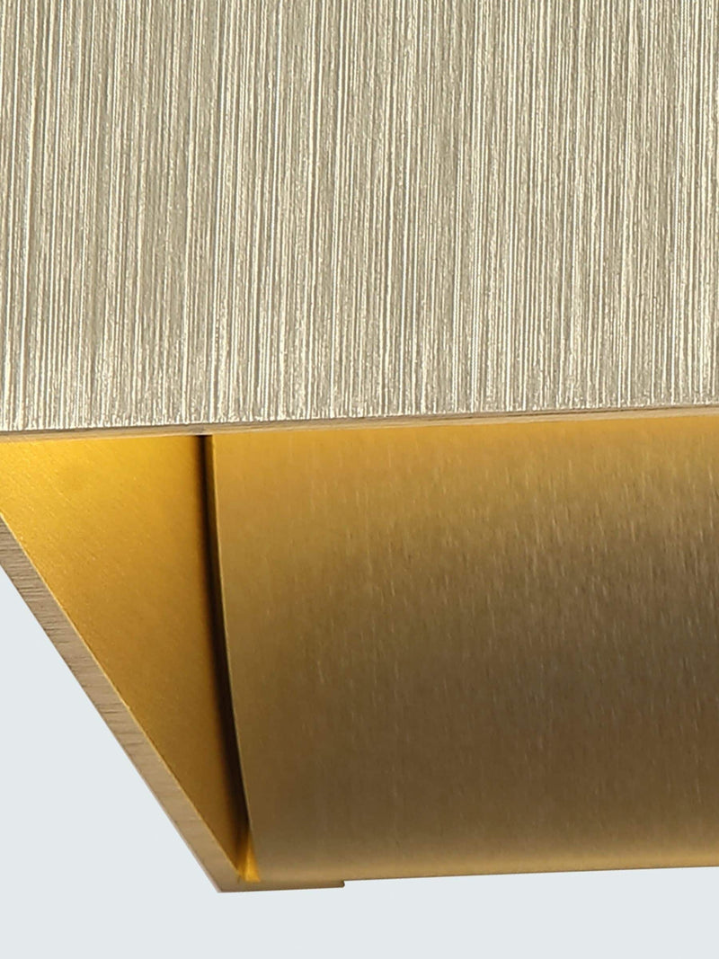 Searchlight gold square up down wall light 9.5cm, imported from the UK