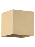 Searchlight gold square up down wall light 9.5cm, imported from the UK