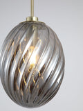Searchlight satin brass smoked glass pendant light 16cm - British product