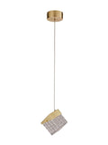Searchlight satin brass and clear Dana pendant light, imported from the UK