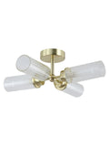 Searchlight Barron flush ceiling light 4 ribbed glass shades, UK version