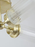 Searchlight Barron flush ceiling light 4 ribbed glass shades, UK version