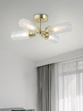 Searchlight Barron flush ceiling light 4 ribbed glass shades, UK version