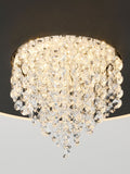 Searchlight Black Marlene crystal glass LED flush ceiling light - British product