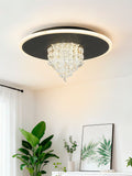 Searchlight Black Marlene crystal glass LED flush ceiling light - British product