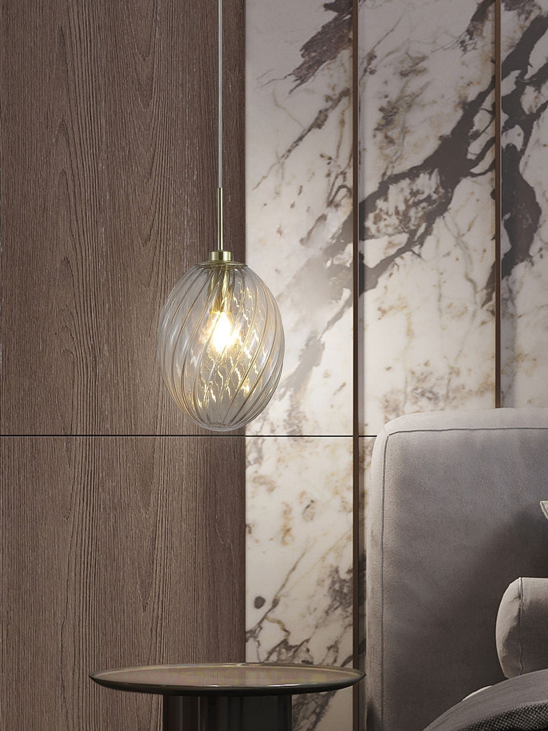Searchlight satin brass champagne glass pendant light (British brand)