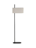 Searchlight floor lamp matte black linen shade 142cm - British product