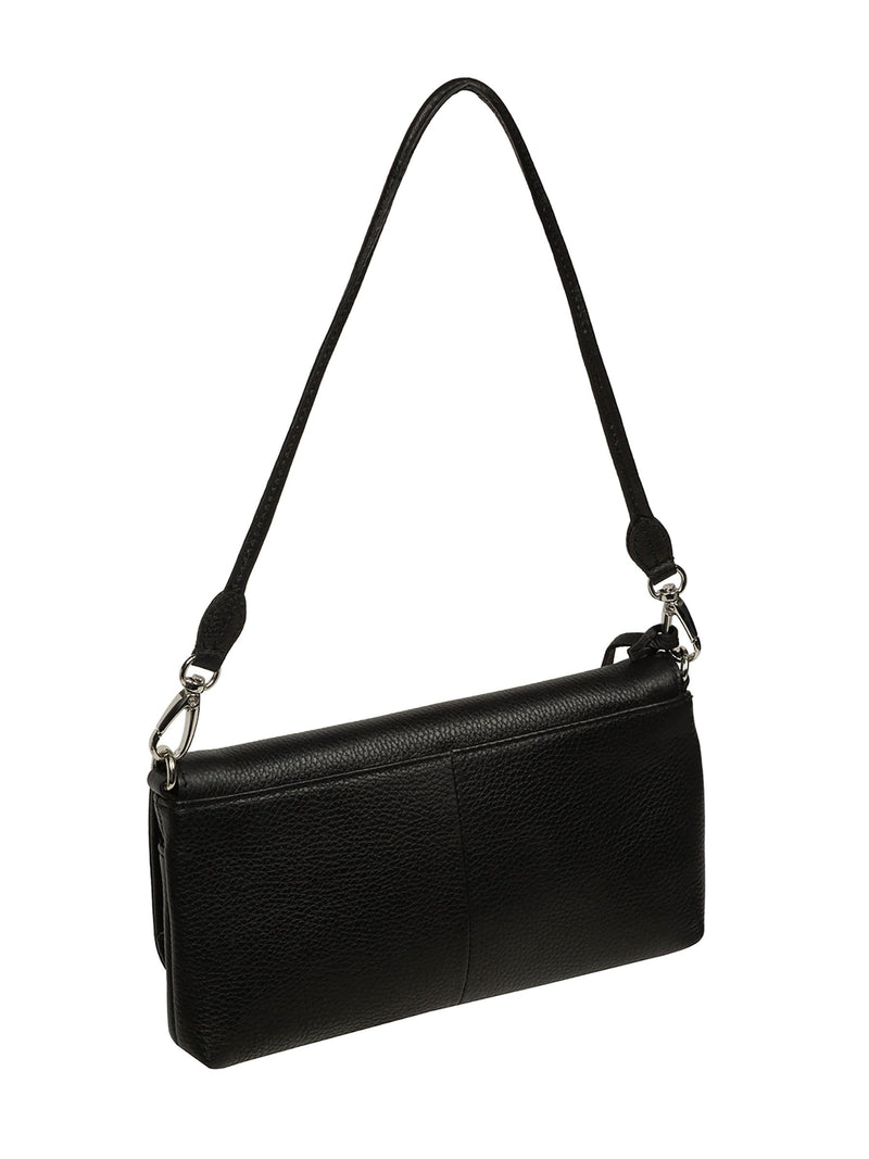 Pure Luxuries London Christabel black leather cross-body bag, UK version