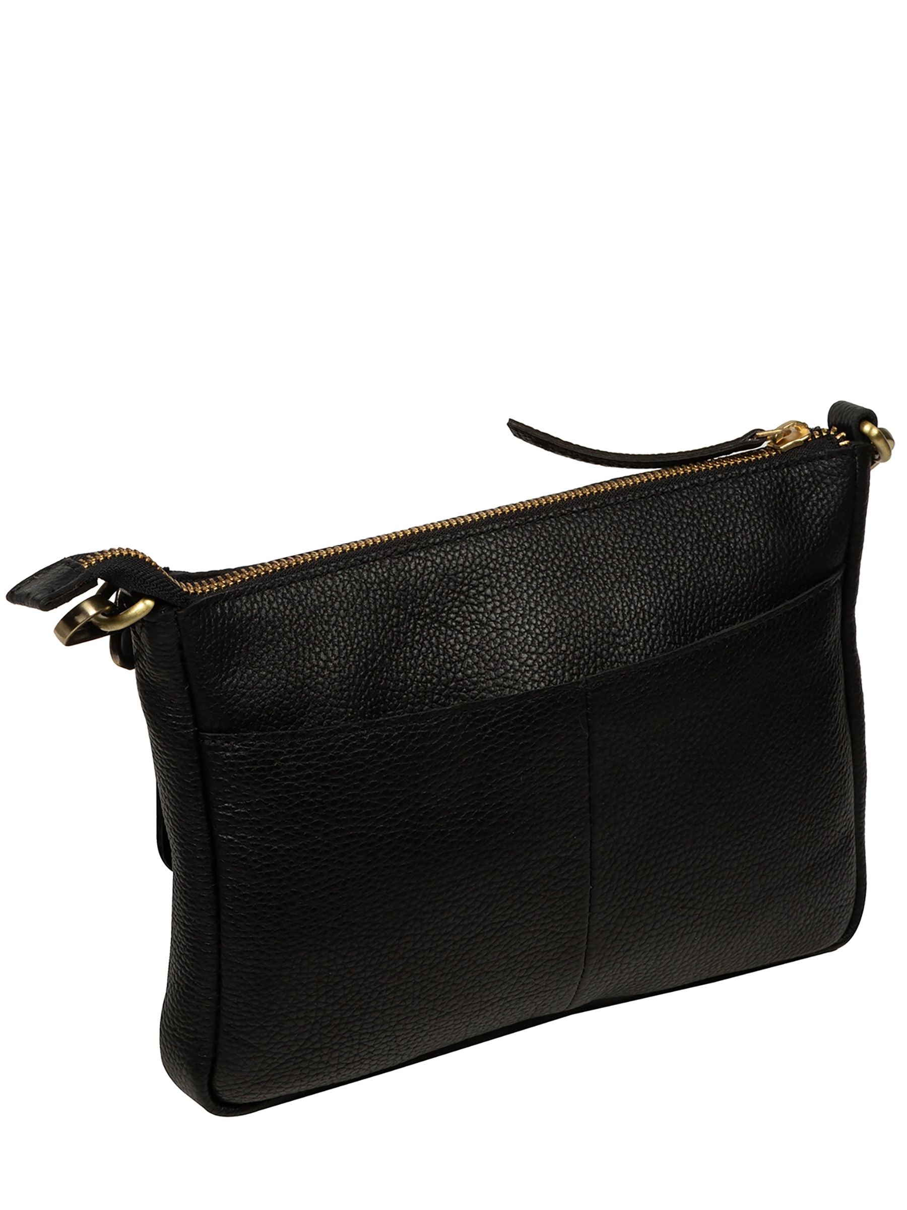 Pure Luxuries London Black Jessamine leather cross-body bag - British product