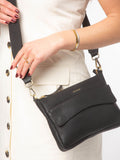 Pure Luxuries London Black Jessamine leather cross-body bag - British product