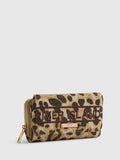 River Island brown leopard flap zip purse (British brand)