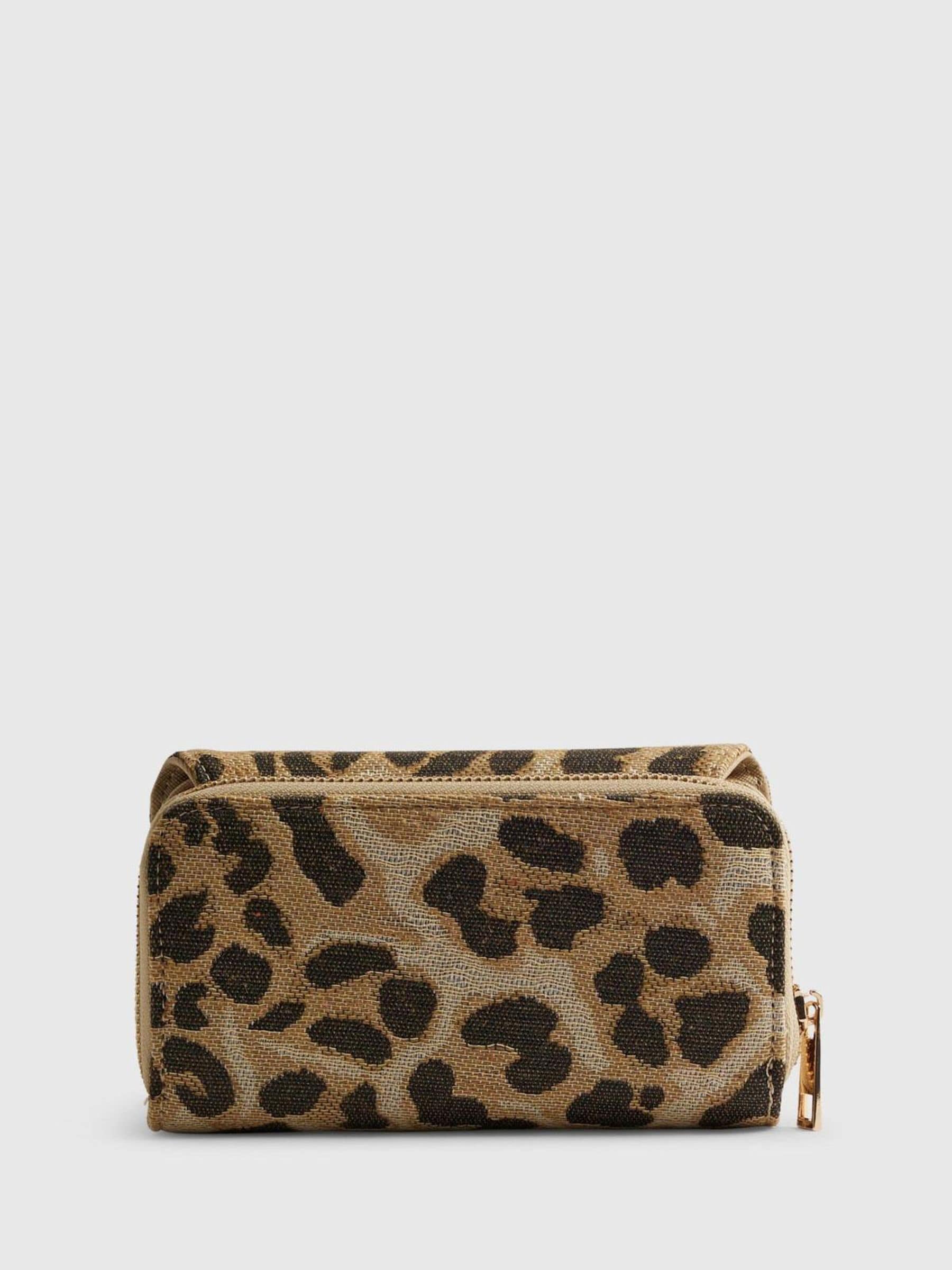 River Island brown leopard flap zip purse (British brand)