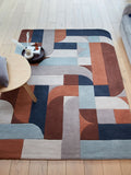 Asiatic Rugs Matrix Klotski terracotta wool rug, UK version