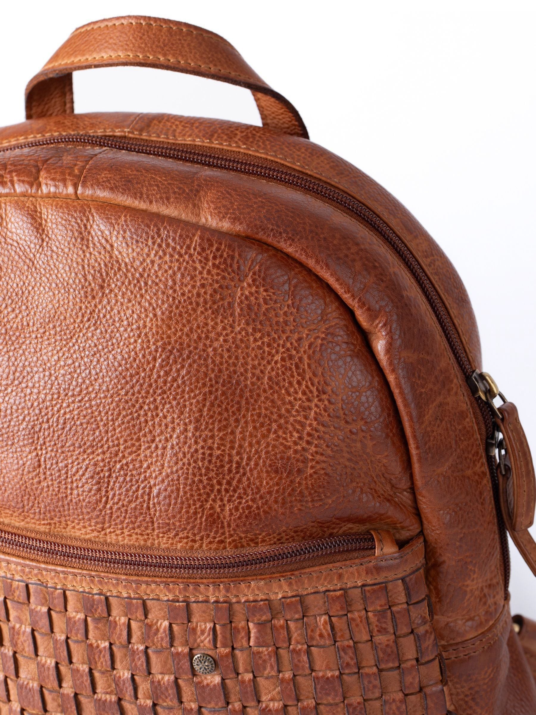Lakeland Leather Storrs woven backpack brown (British brand)