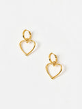 Oliver Bonas gold tone Danica heart drop earrings - British product