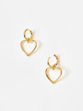Oliver Bonas gold tone Danica heart drop earrings - British product