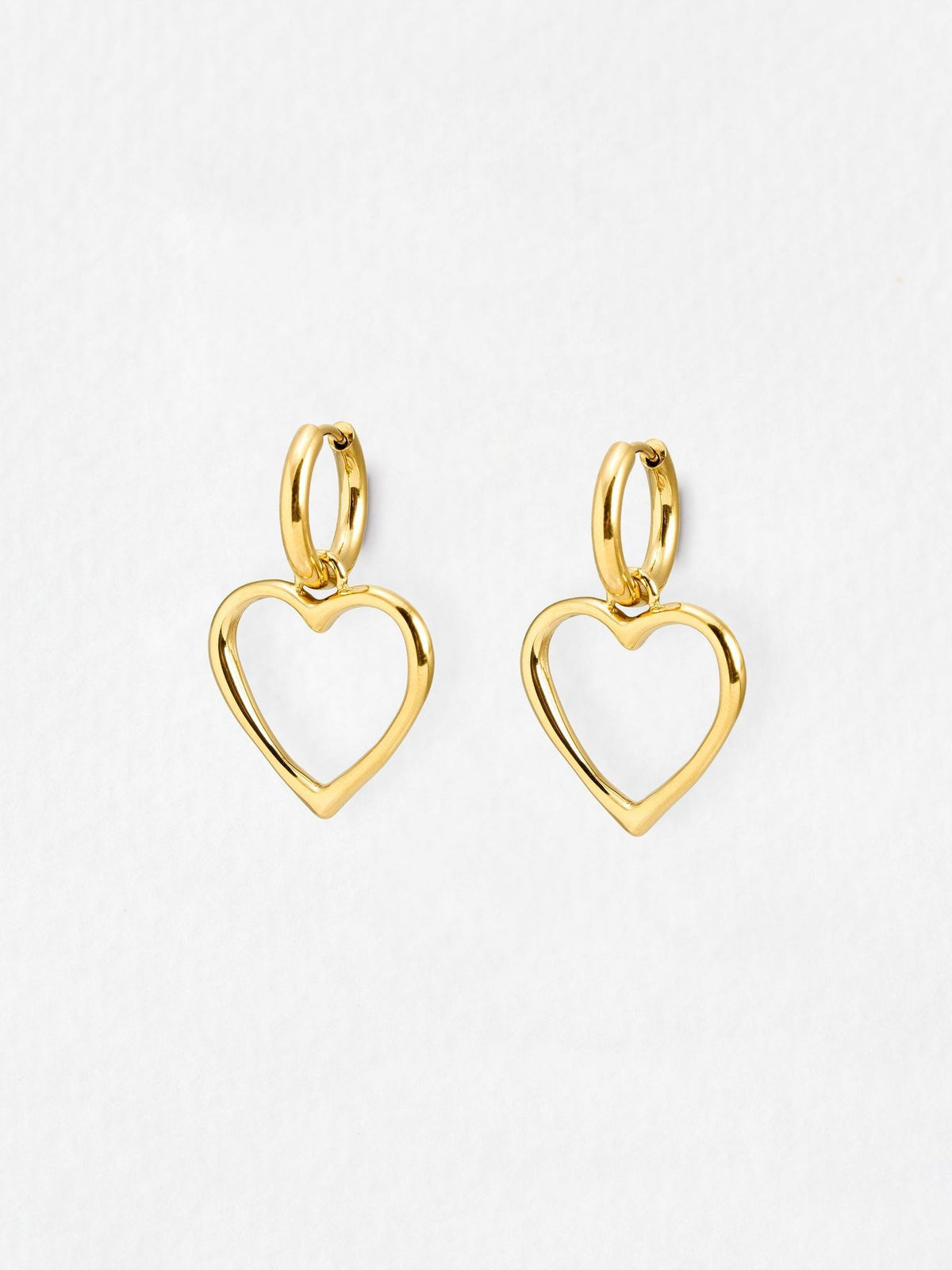 Oliver Bonas gold tone Danica heart drop earrings - British product