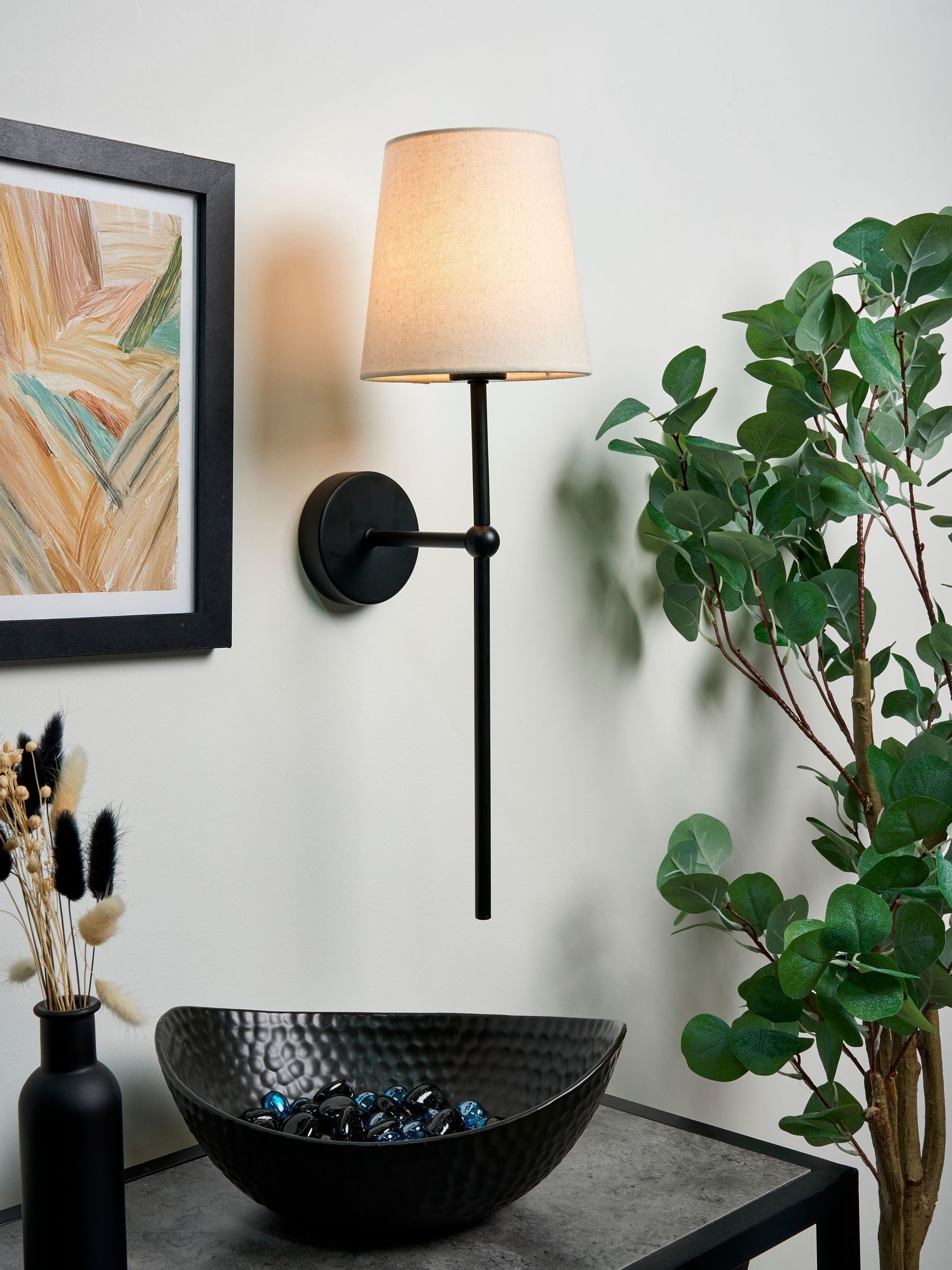 BHS Chrome Alegra USB-C Rechargeable Shaded Wall Light