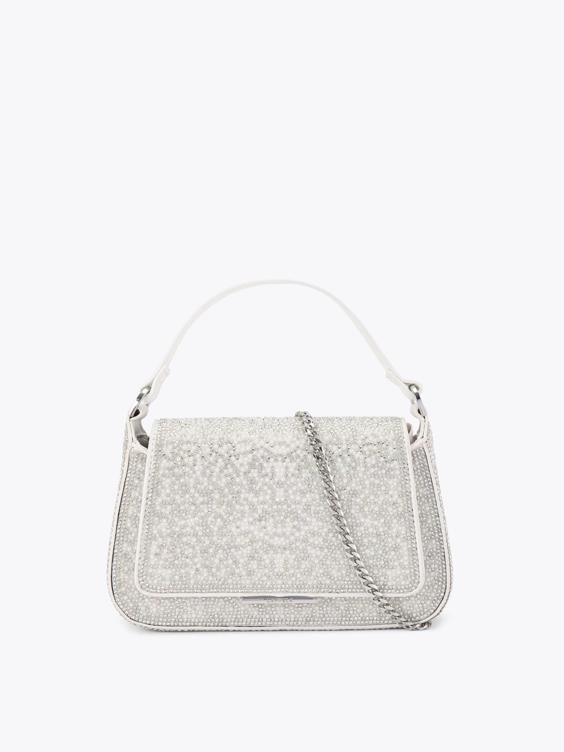 Carvela White Diana top handle bag crystal faux pearl - British product