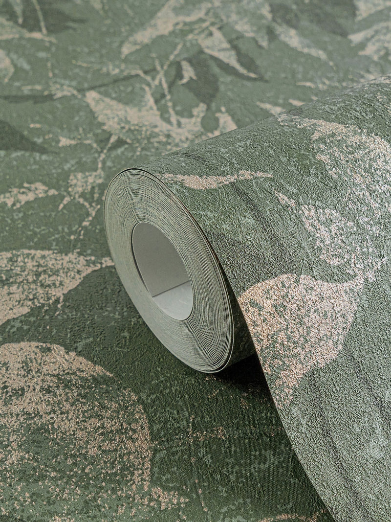 Galerie Green Horizon Tree Leaf wallpaper sample A4 (British brand)